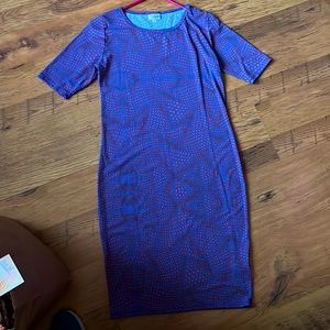 New Lularoe Julia dress size small navy blue and red